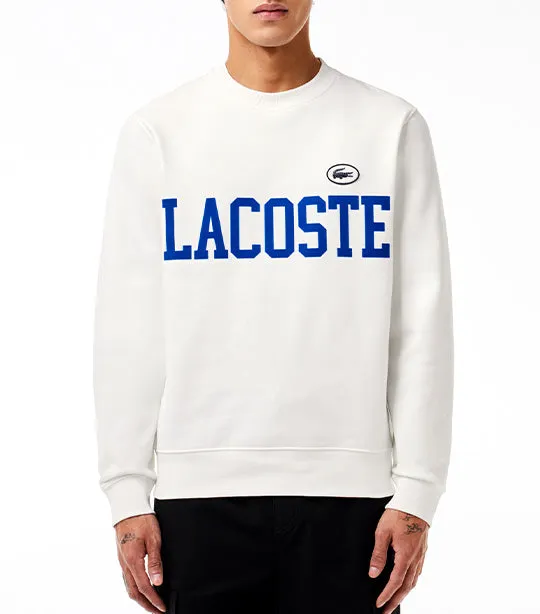 Lacoste Flocked Fleece Jogger Sweatshirt Flour