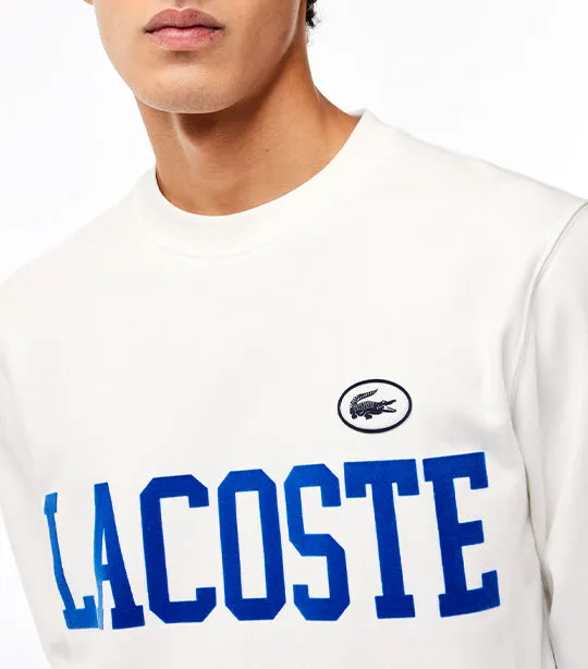 Lacoste Flocked Fleece Jogger Sweatshirt Flour