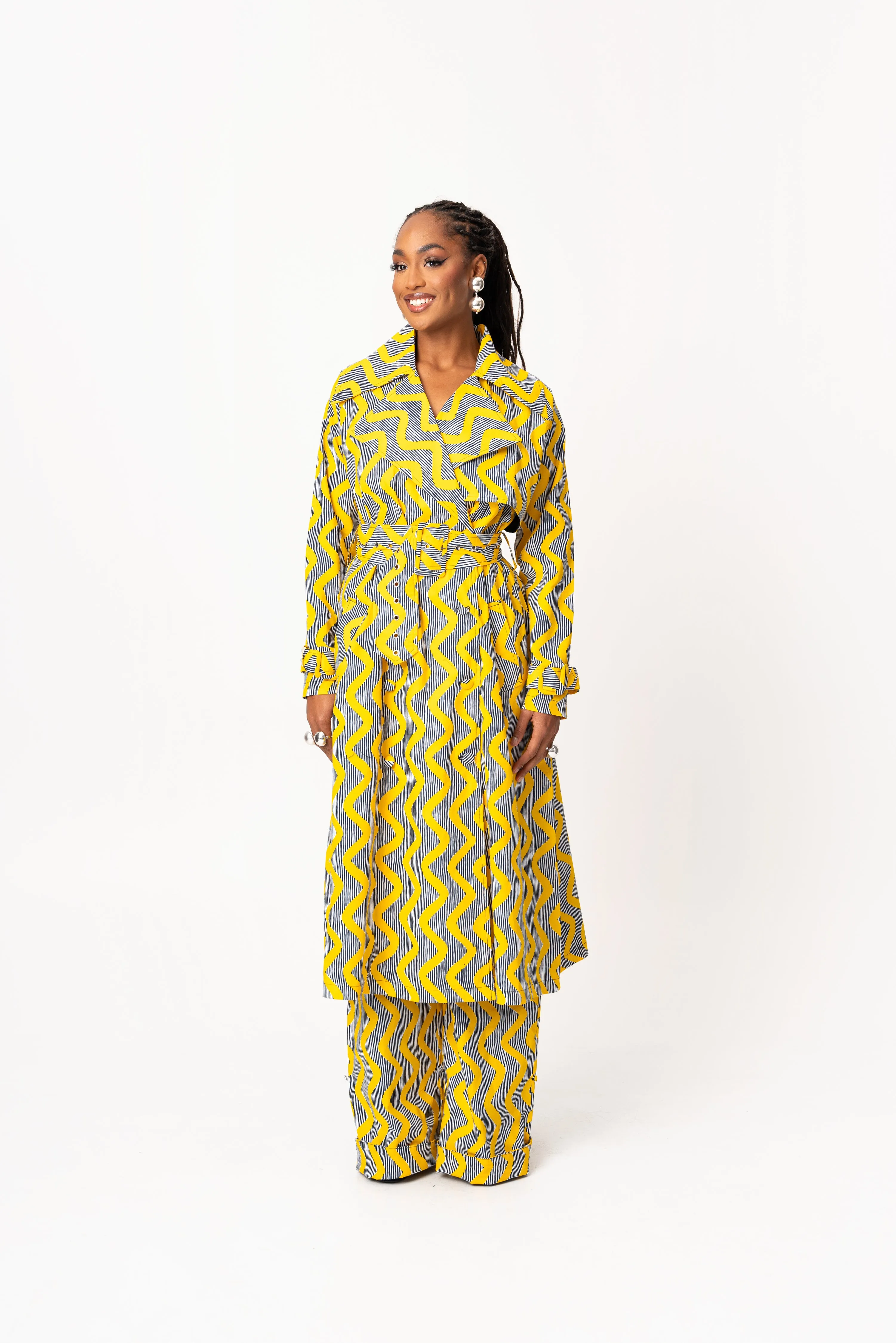 LILY African Print Trench Jacket