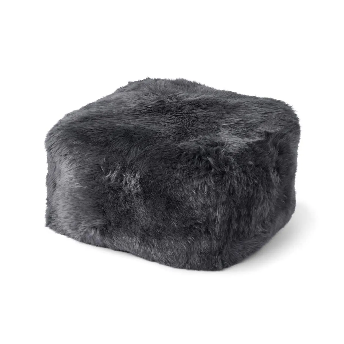 Long Wool Sheepskin Pouf