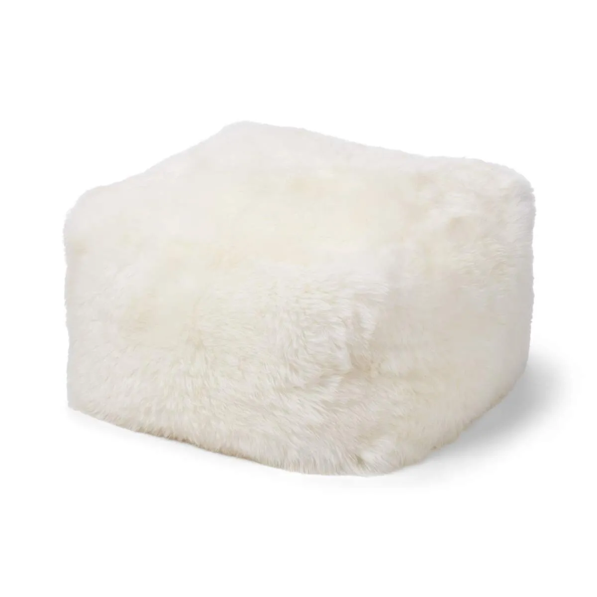 Long Wool Sheepskin Pouf