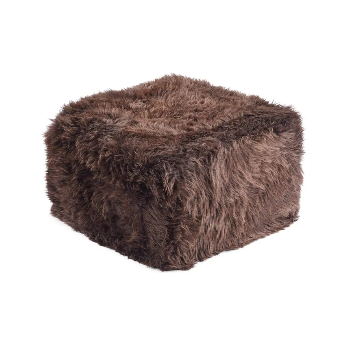 Long Wool Sheepskin Pouf