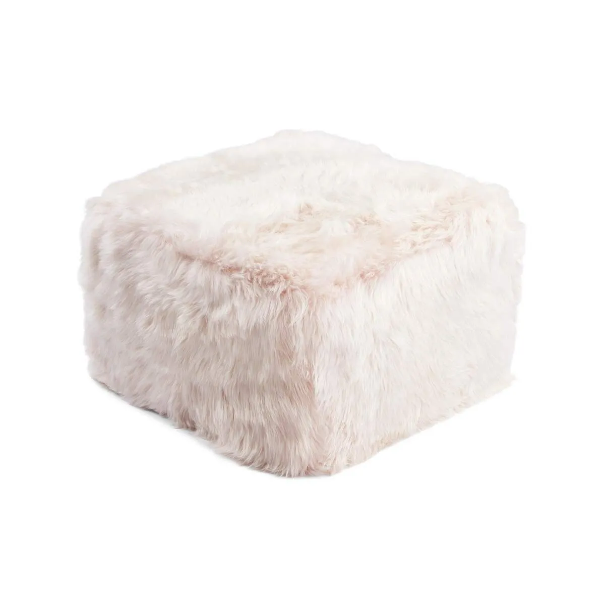 Long Wool Sheepskin Pouf