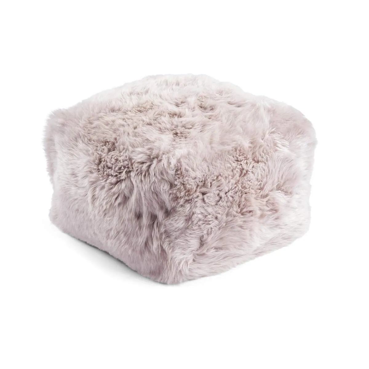 Long Wool Sheepskin Pouf