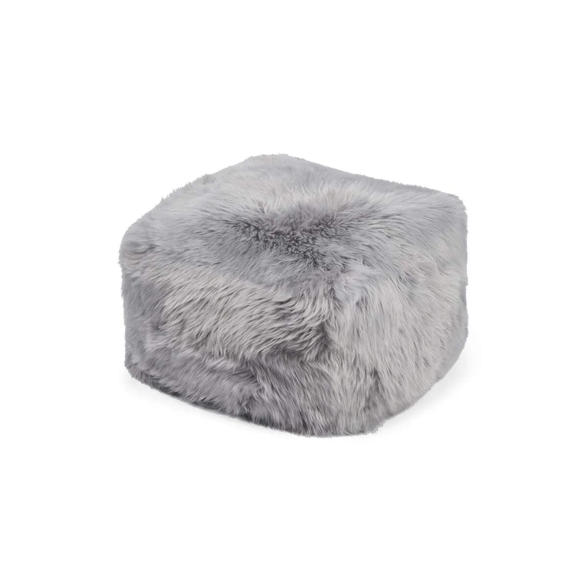 Long Wool Sheepskin Pouf