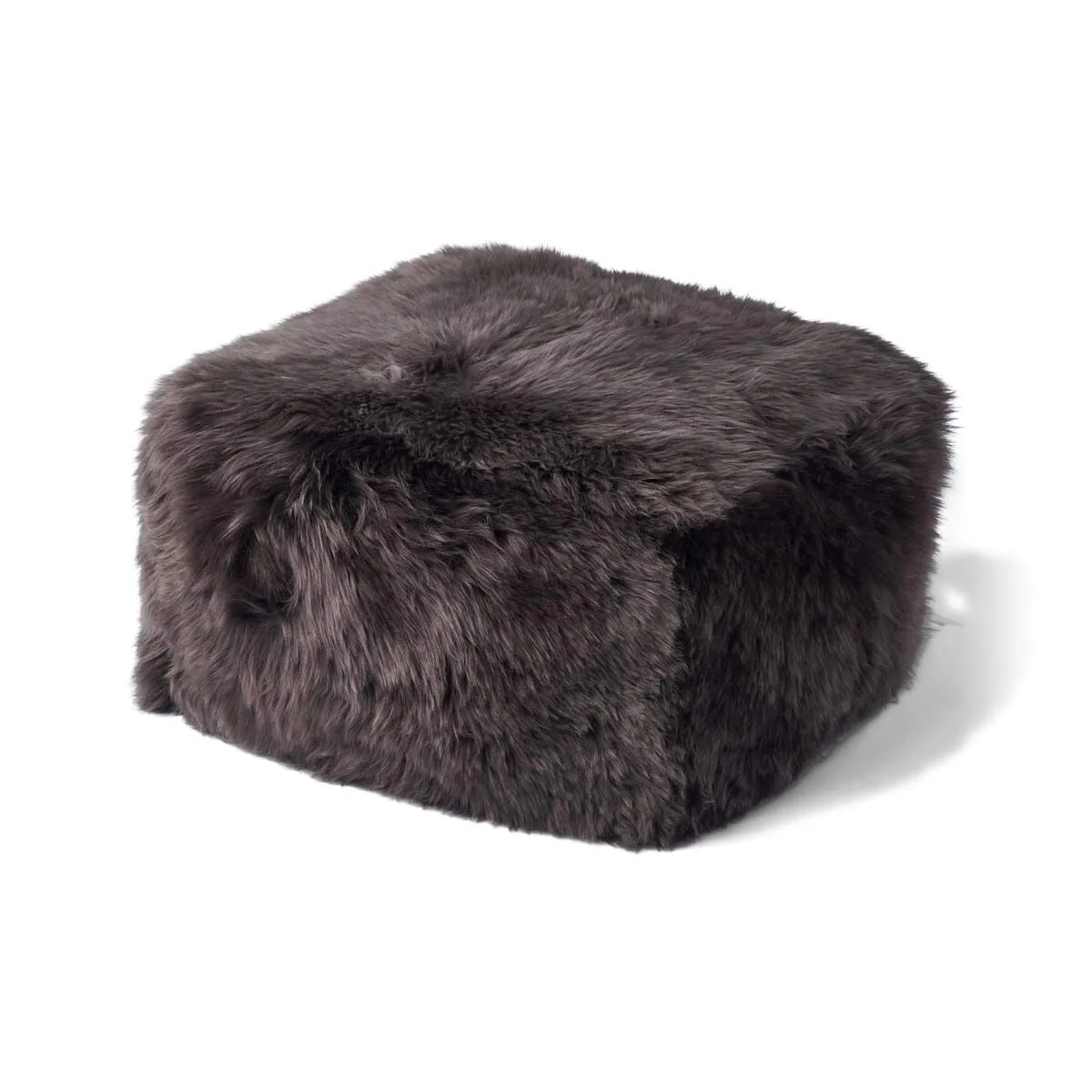 Long Wool Sheepskin Pouf