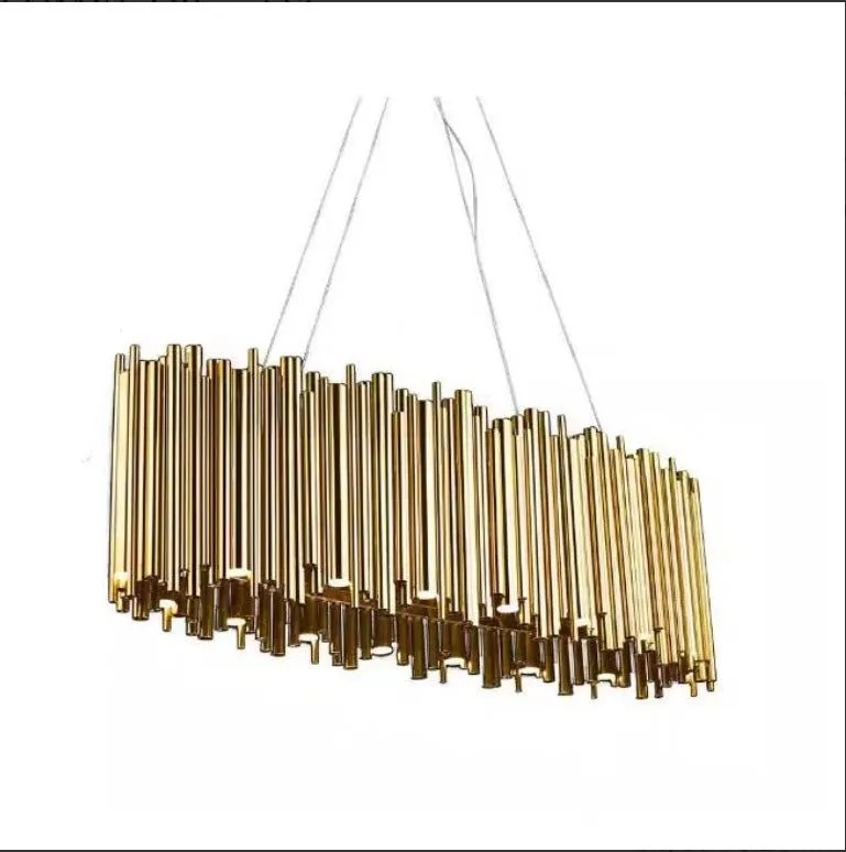 Luxury Modern Gold Chandelier For Living Room LED Hanging Lamp Stainless Steel Round Creative Design