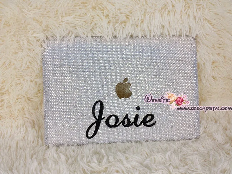 MACBOOK Case / Cover in OPAL WHITE Crystals Rhinestones (Air /Pro) Celeb Kylie Jenner Kim Kardashian Luxurious