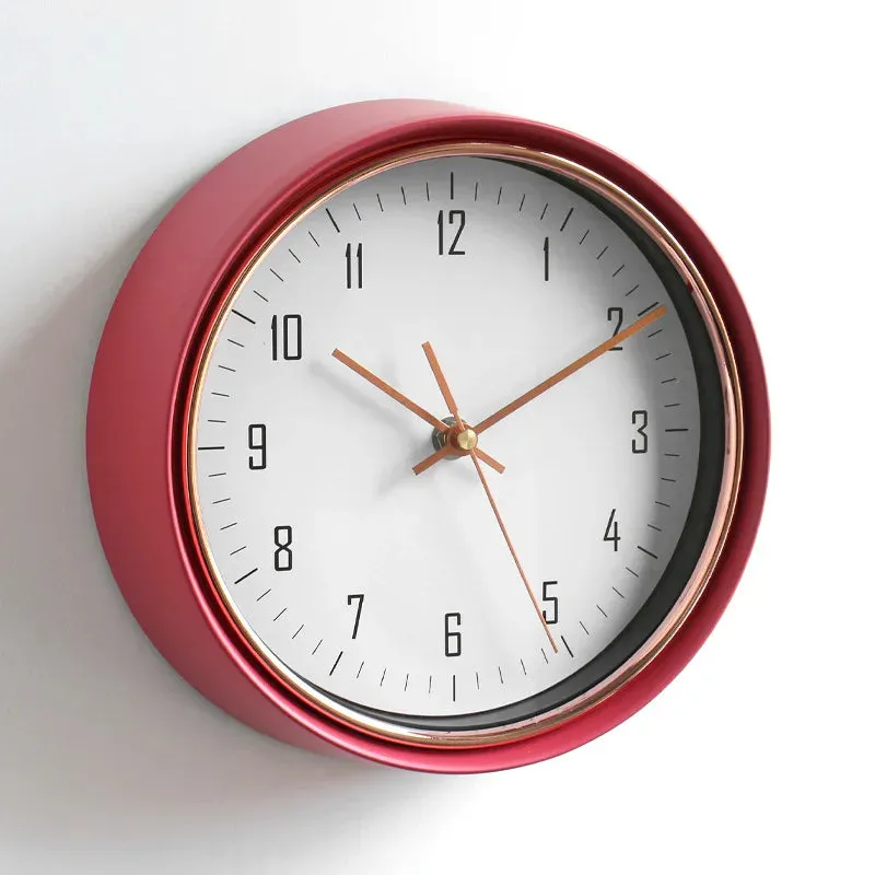 Metal Wall Clock In Retro Fashion For Living Room Wall With No Punching Required