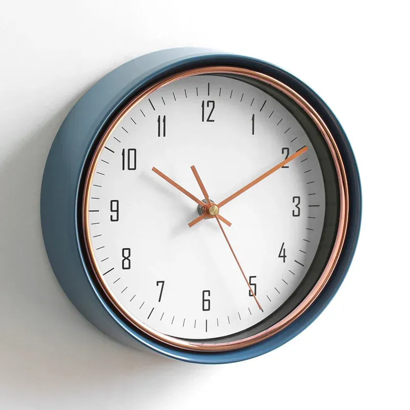 Metal Wall Clock In Retro Fashion For Living Room Wall With No Punching Required