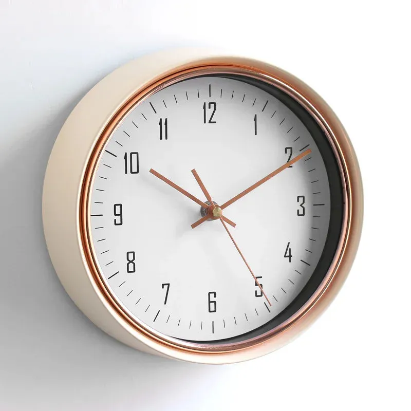 Metal Wall Clock In Retro Fashion For Living Room Wall With No Punching Required