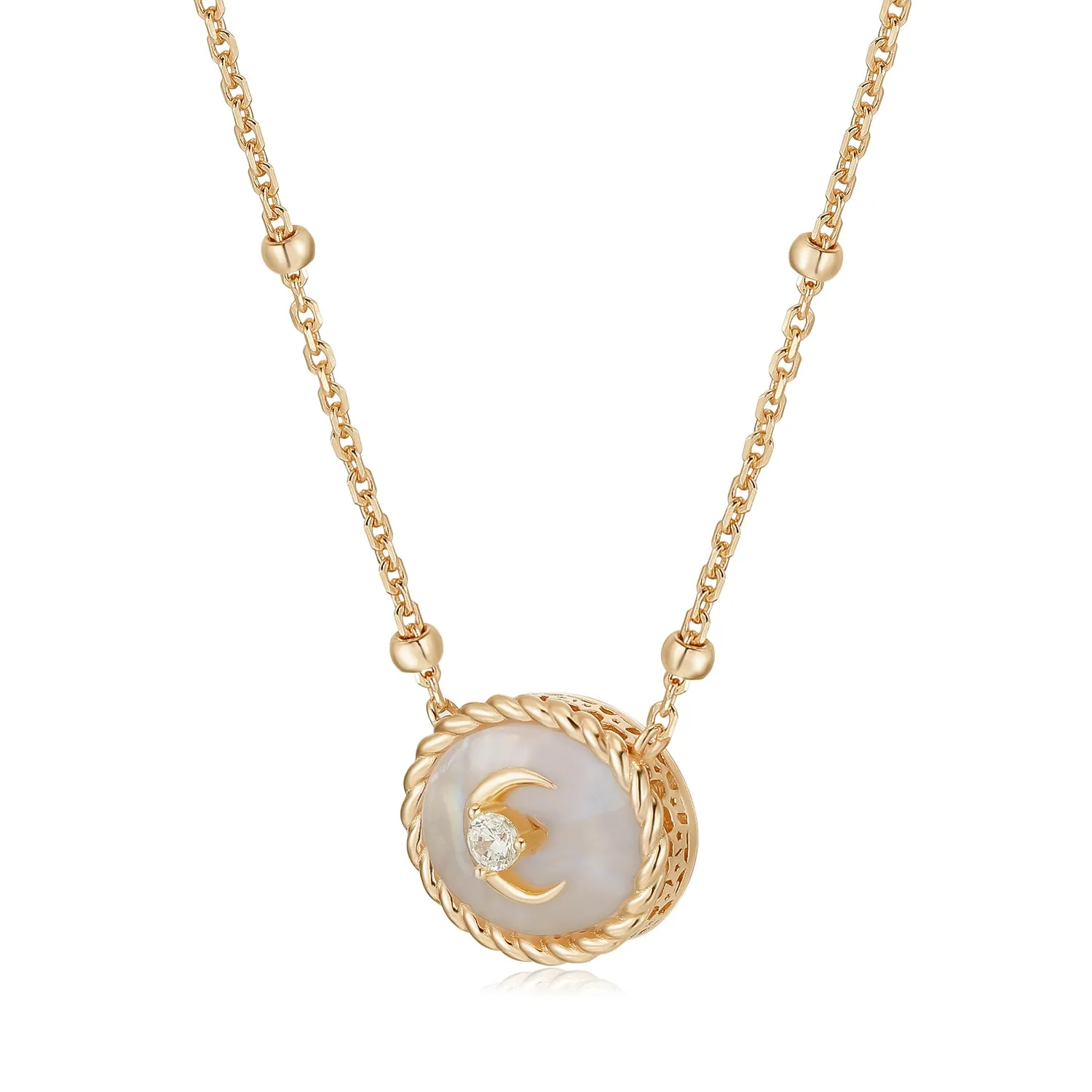 Moonstone Gold Crescent Moon Necklace - Keepsake