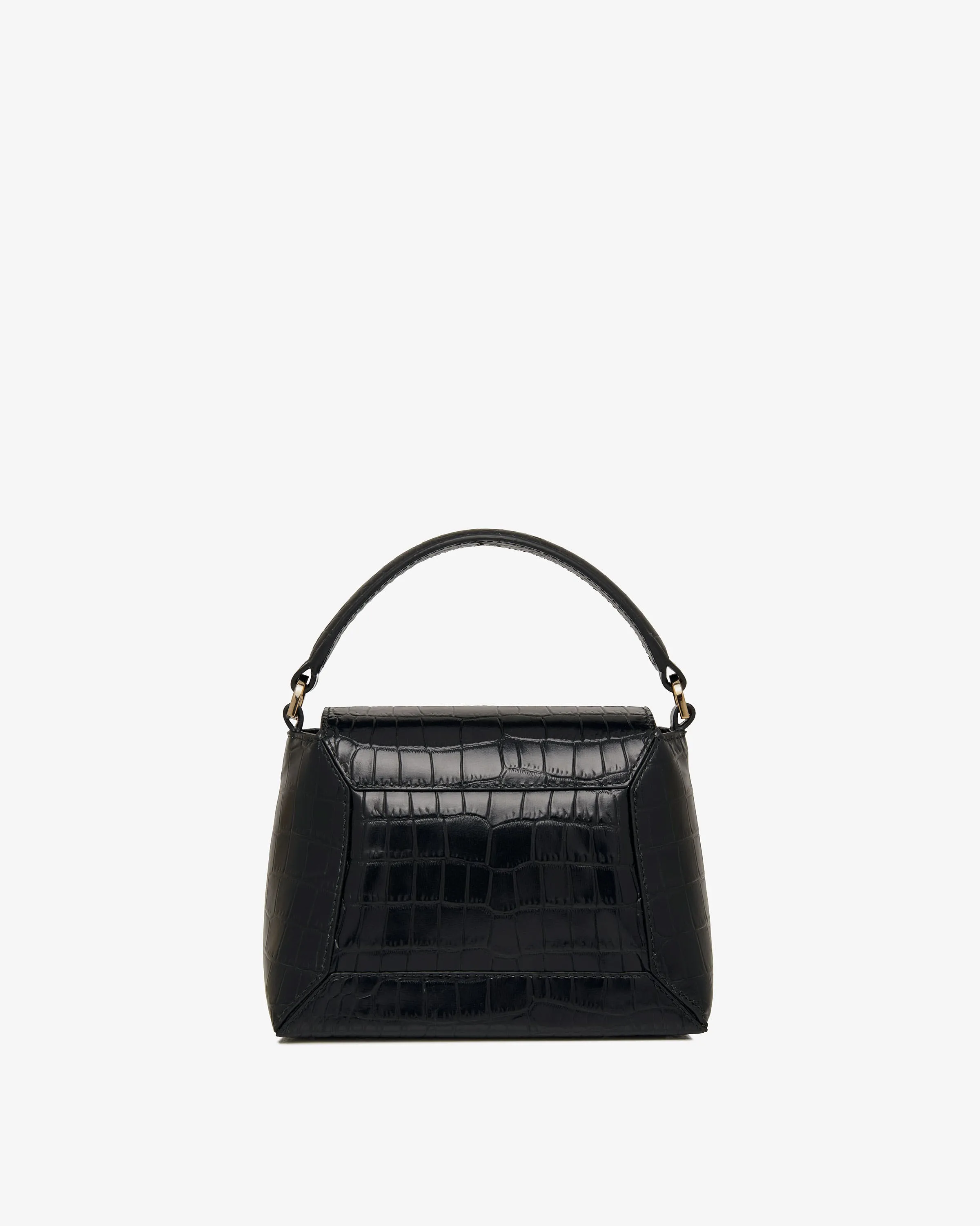 Mosaic Nano - Soft Croc-Embossed Leather Black