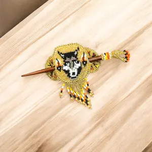 Native American Beaded Barrette with Fringes (6)