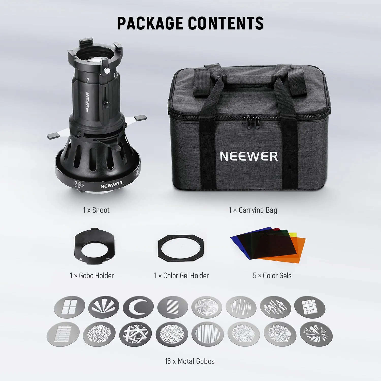 NEEWER LS-39 Spotlight Snoot With 20° Projection Lens