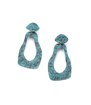 Nihira Earrings Teal Footprint (Jewelry)