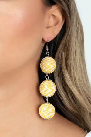 Paparazzi Laguna Lanterns - Yellow Crepe Lantern Earrings