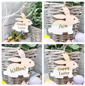 Personalised Easter Basket Bunny Tag, Decoration