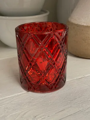 Red Mercury Glass Candle Holder