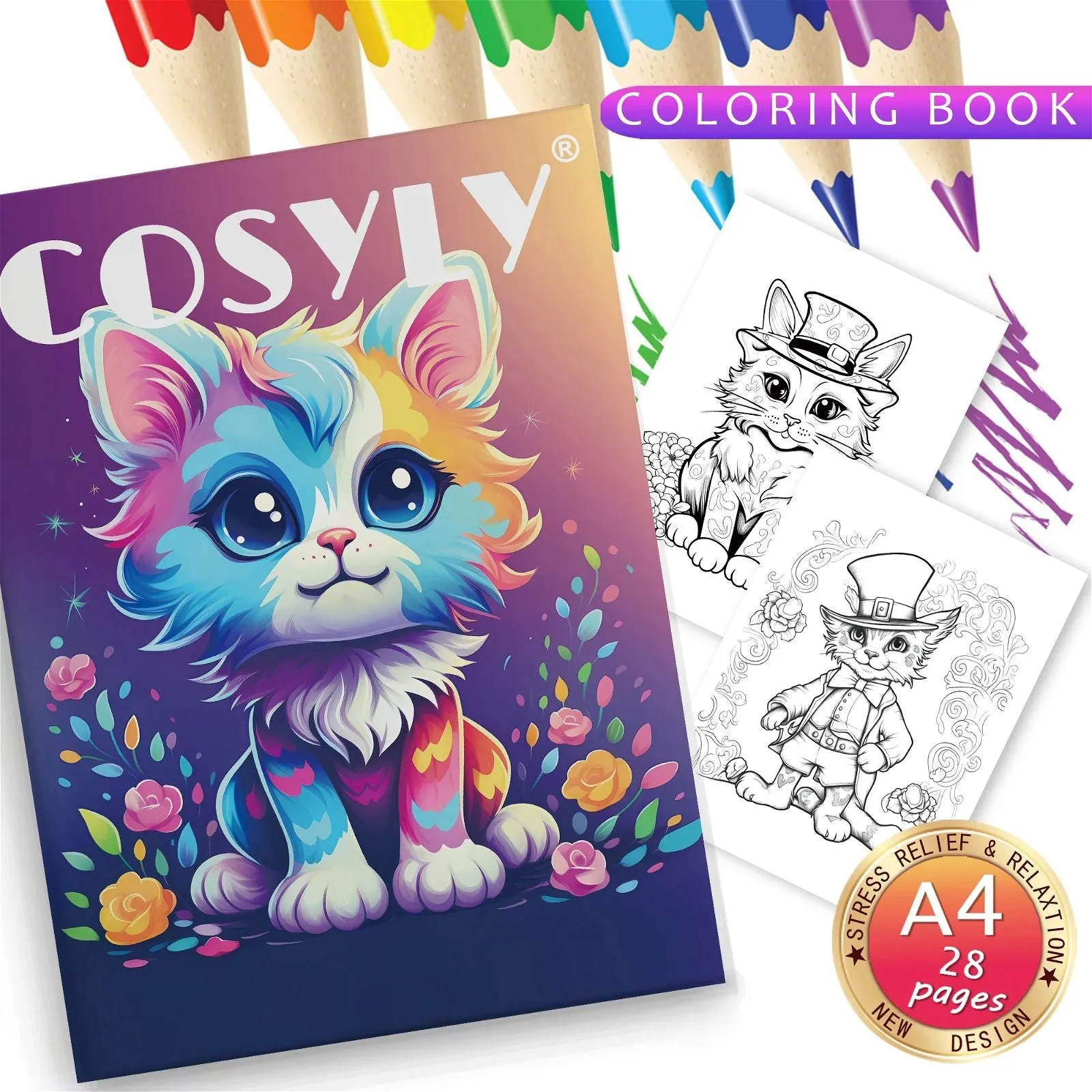 Relaxing Coloring Art Book - Animal Artistry Series