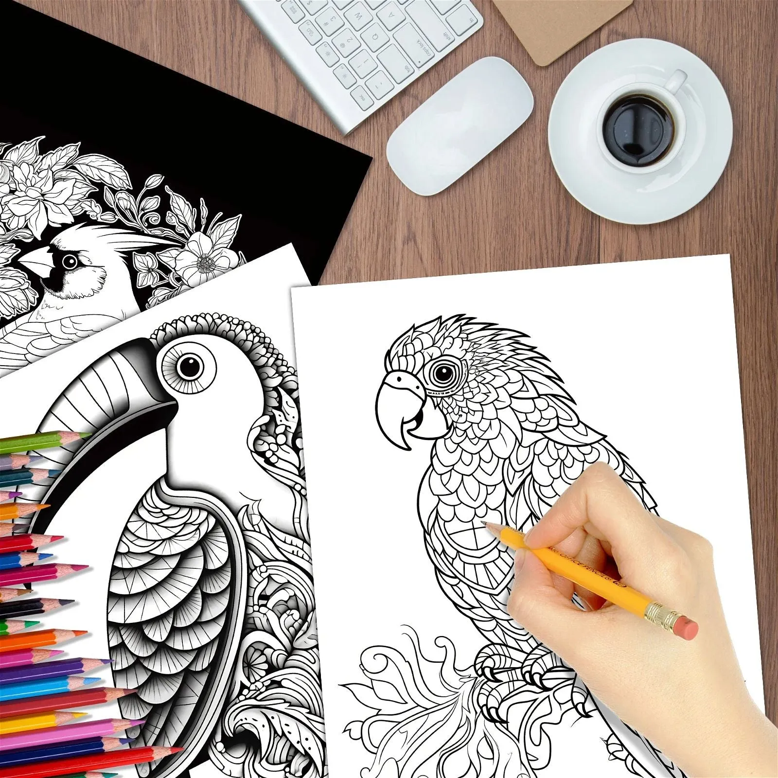 Relaxing Coloring Art Book - Animal Artistry Series