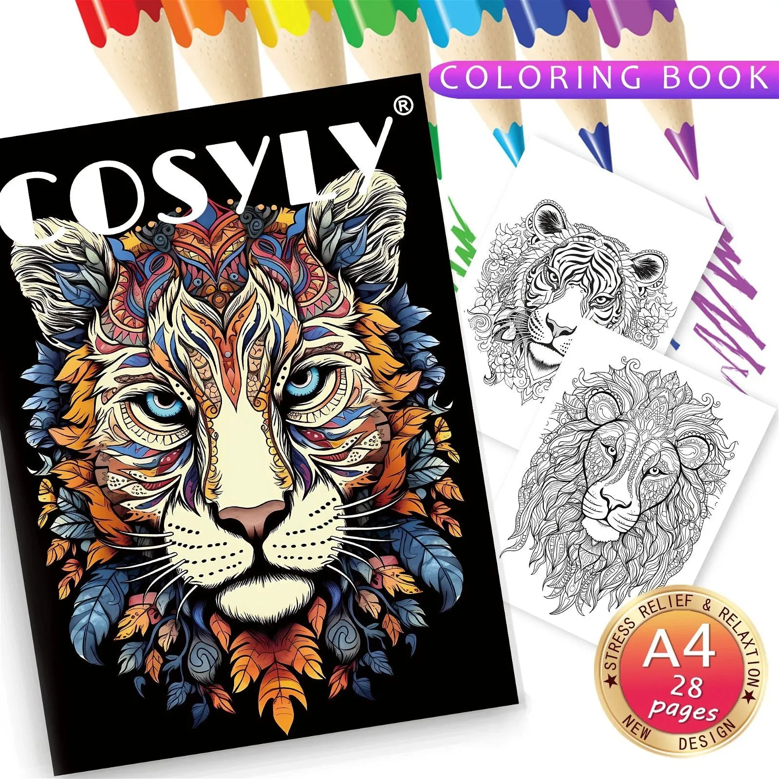 Relaxing Coloring Art Book - Animal Artistry Series