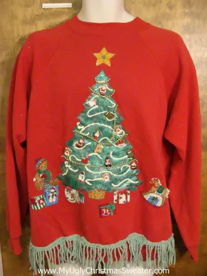 Retro 80s Tree Funny Novelty Christmas Sweatshirt