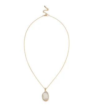 Rishima Druzy Drop Necklace White