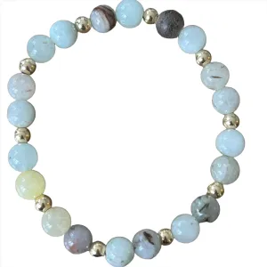 Sabrina 14kt 6mm Gold Filled Opal Jade 8mm Bracelet