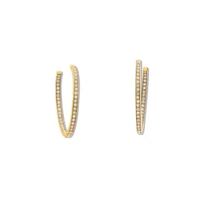 Safiyya Hoop Earrings 18ct Yellow Gold - Diamond