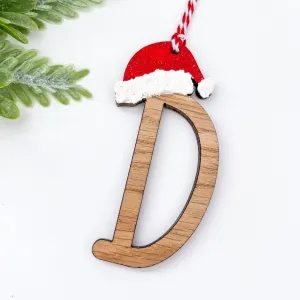 Santa's Hat Initial Christmas Tree Decoration