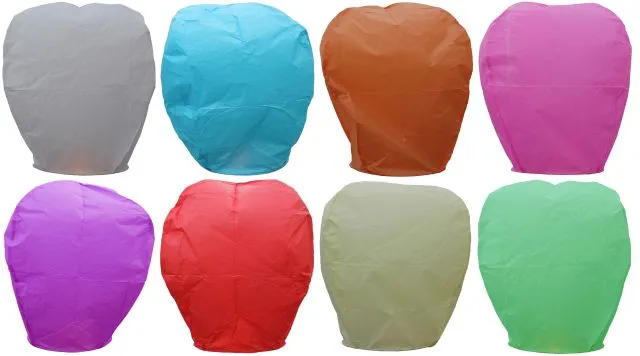 Sky Lanterns-red Pink Orange White Green