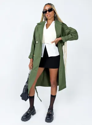 The Seb Trench Coat Green