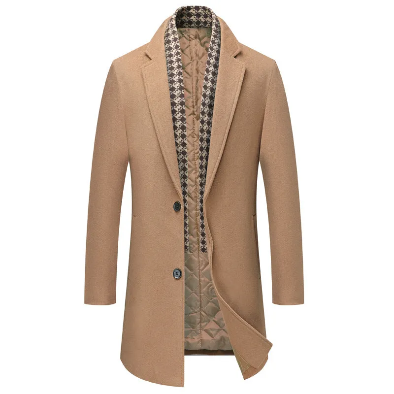 Timeless Elegance: New Mid-length Woolen Coat for Men