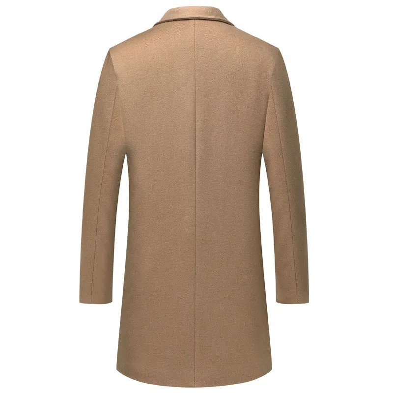 Timeless Elegance: New Mid-length Woolen Coat for Men