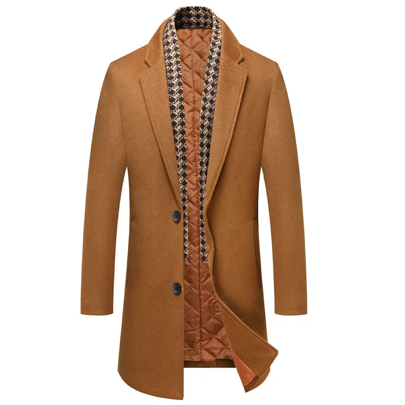 Timeless Elegance: New Mid-length Woolen Coat for Men