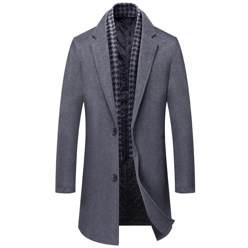 Timeless Elegance: New Mid-length Woolen Coat for Men