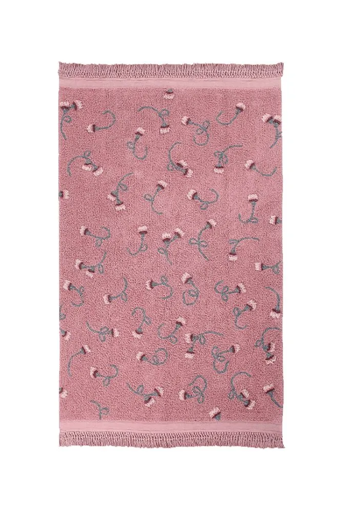 WASHABLE AREA RUG ENGLISH GARDEN ROSE