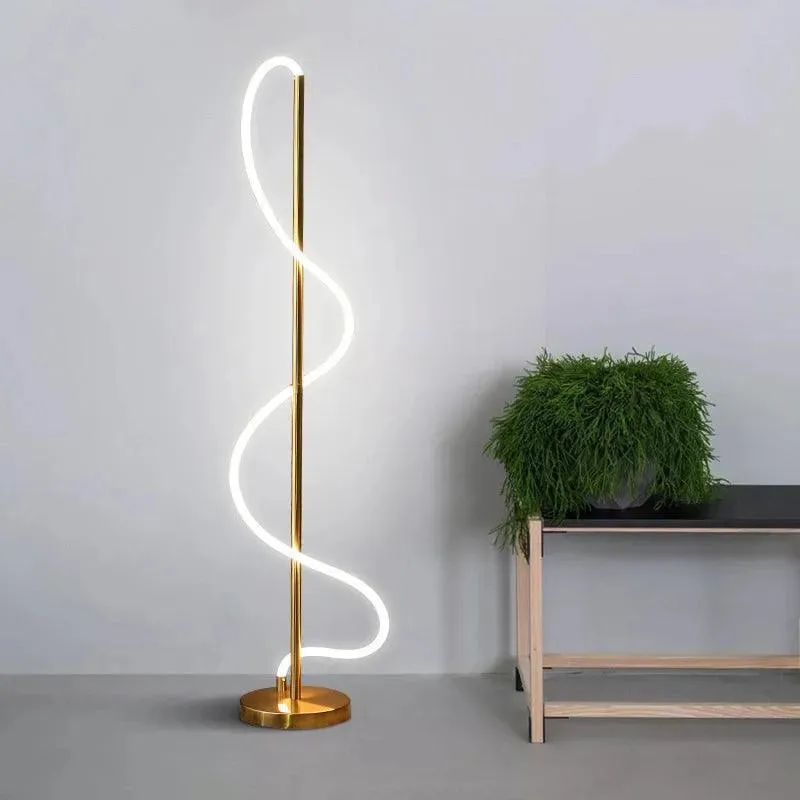 Wooden Twist Extremely Modern Simple Creative Line Floor Lamp