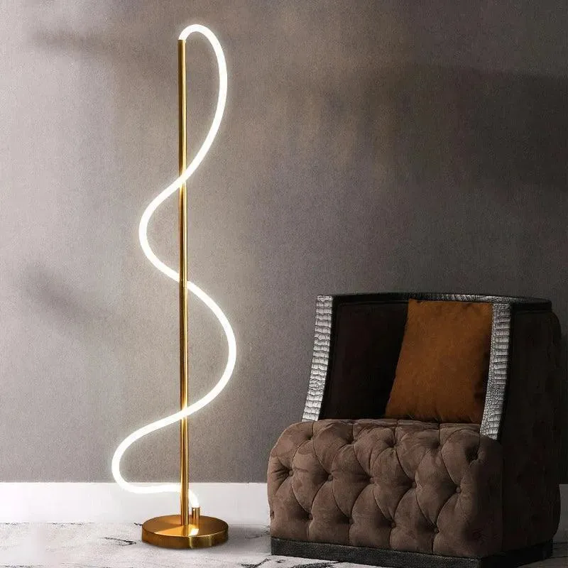 Wooden Twist Extremely Modern Simple Creative Line Floor Lamp